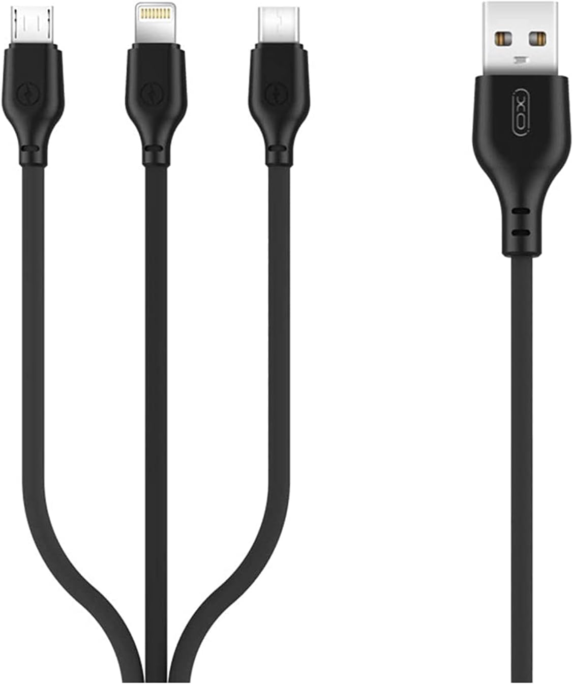 XO 3-in-1 Charging Cable 2.1 A USB iPhone Cable + USB-C + Micro USB Cable Data Cable XO 3-in-1 Charging Cable 2.1 A USB iPhone Cable + USB-C + Micro USB Cable Data Cable